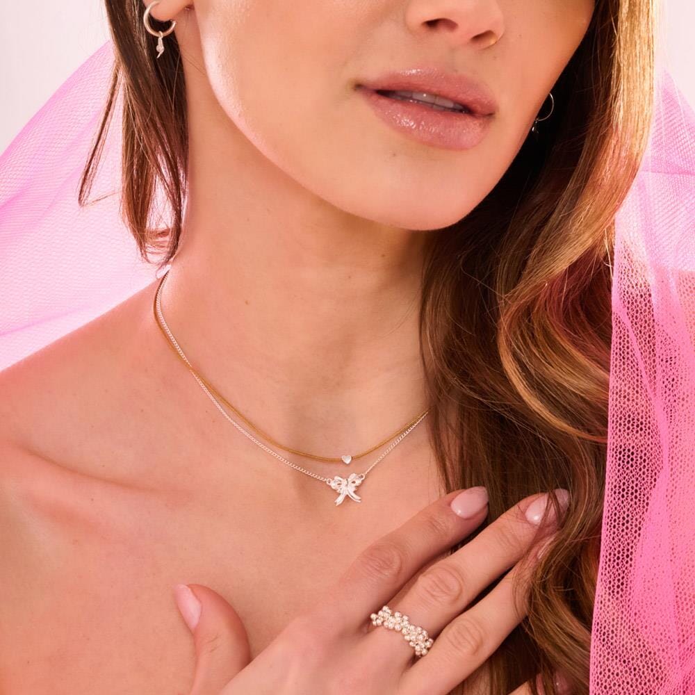Harmony Heart Silver Necklace - Natural