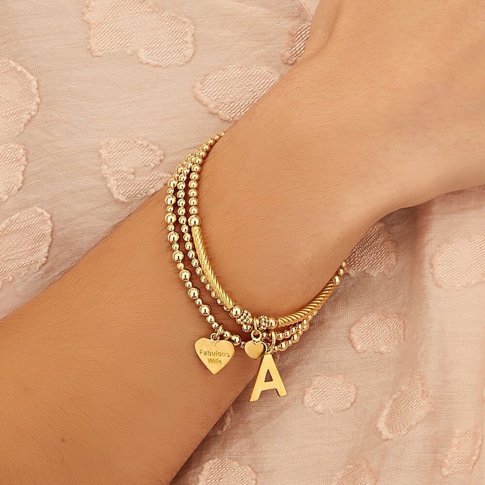 Mini Orchid Gold Charm Bracelet - Fabulous Wife