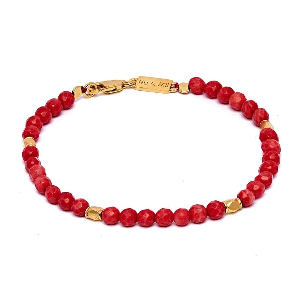 NU & MII Boho Gold Bracelet - Red Bamboo