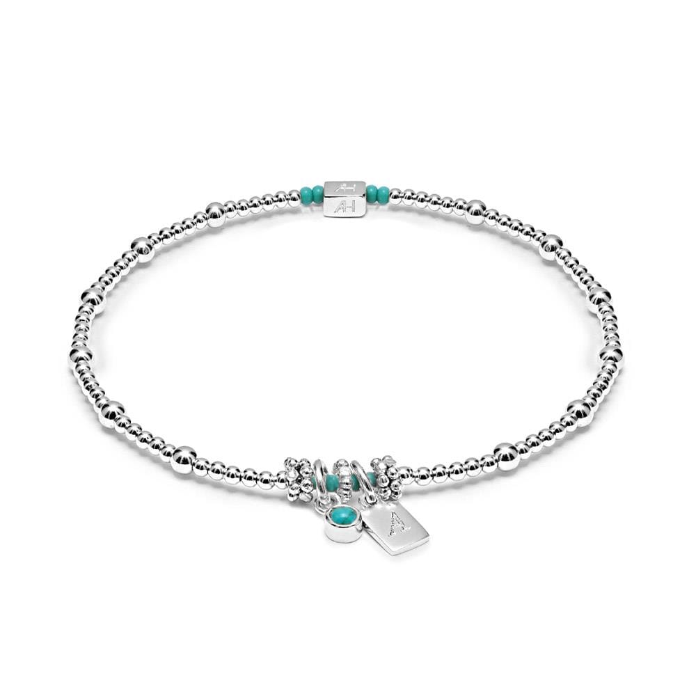 Sterling Silver Personalised Zodiac Tag and Birthstone Bracelet