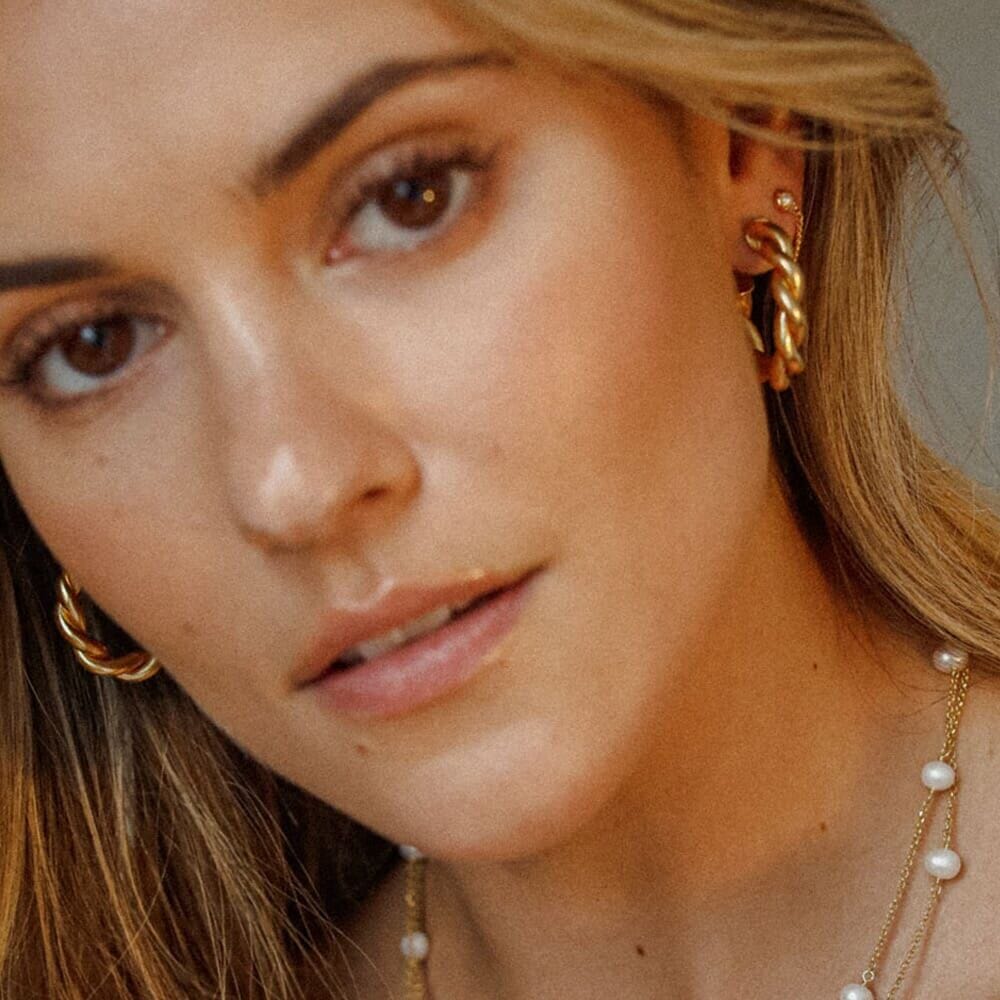 NU & MII Havana Twist Hoop Gold Earrings