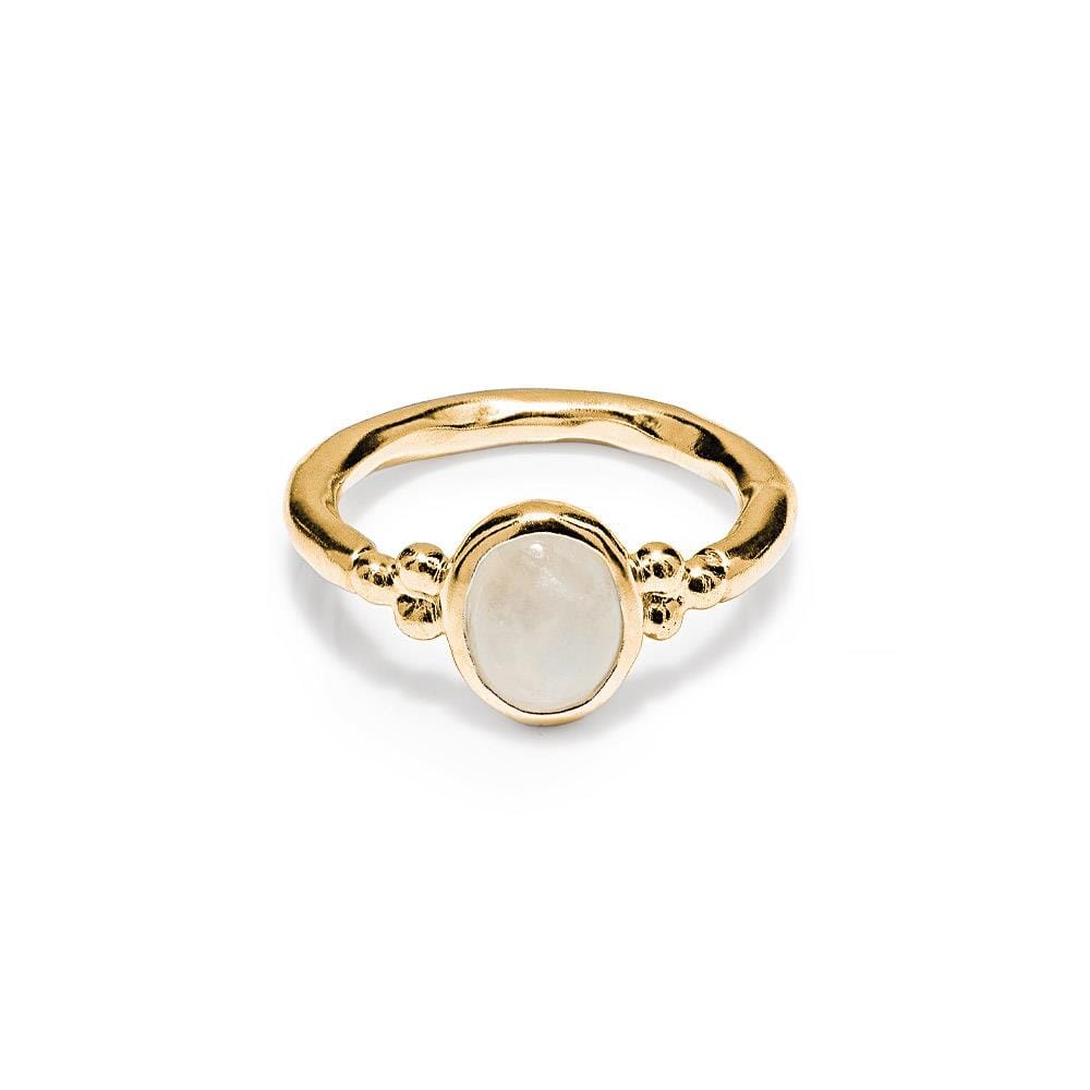 NU & MII Moonstone Oval Gold Plated Ring