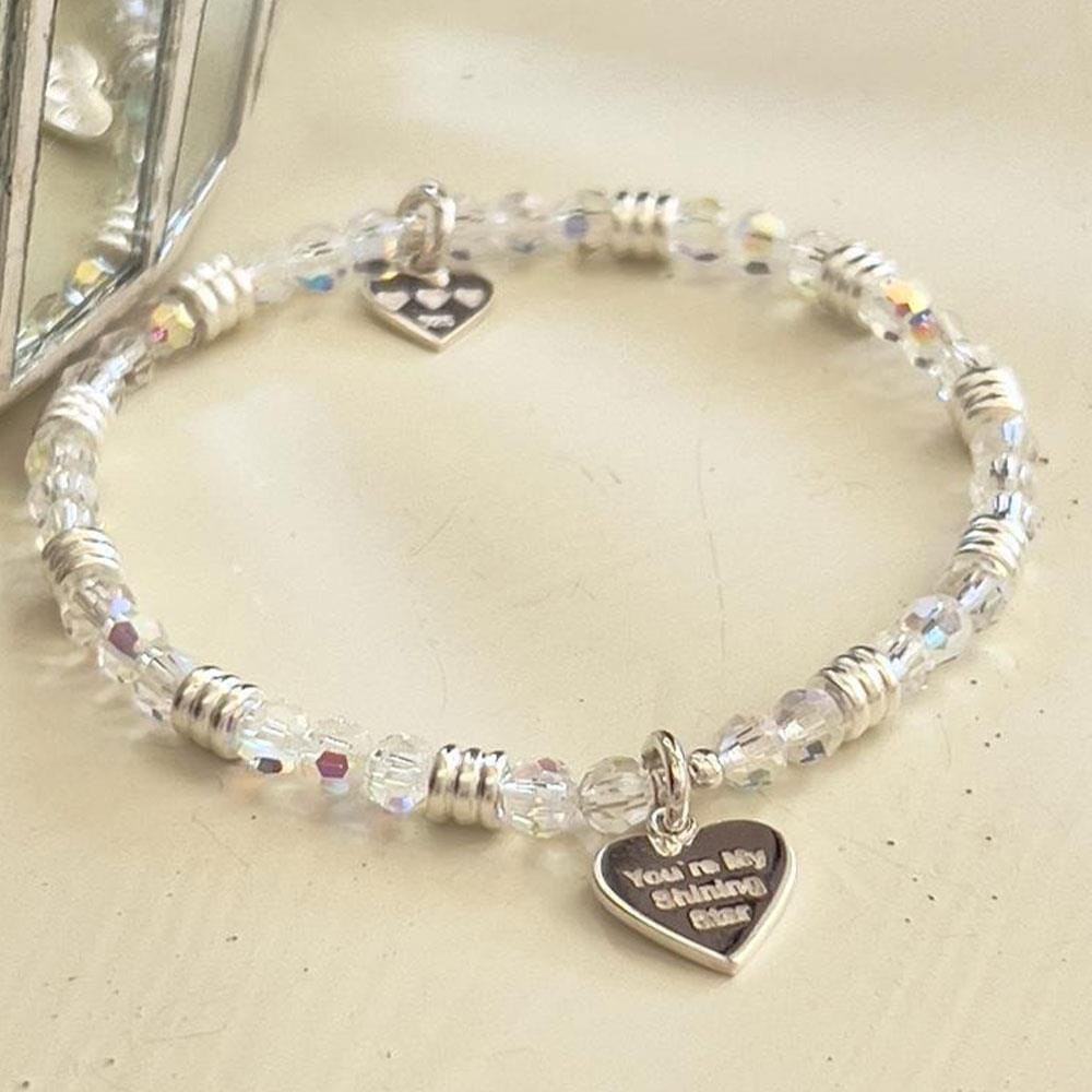 Charming Sparkle Silver Charm Bracelet - You're My Shining Star