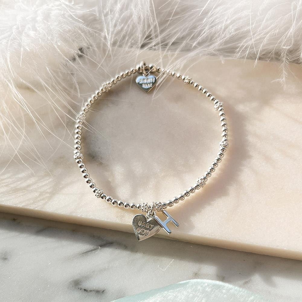 Treasured Silver Bracelet - Baby Boy & Initial