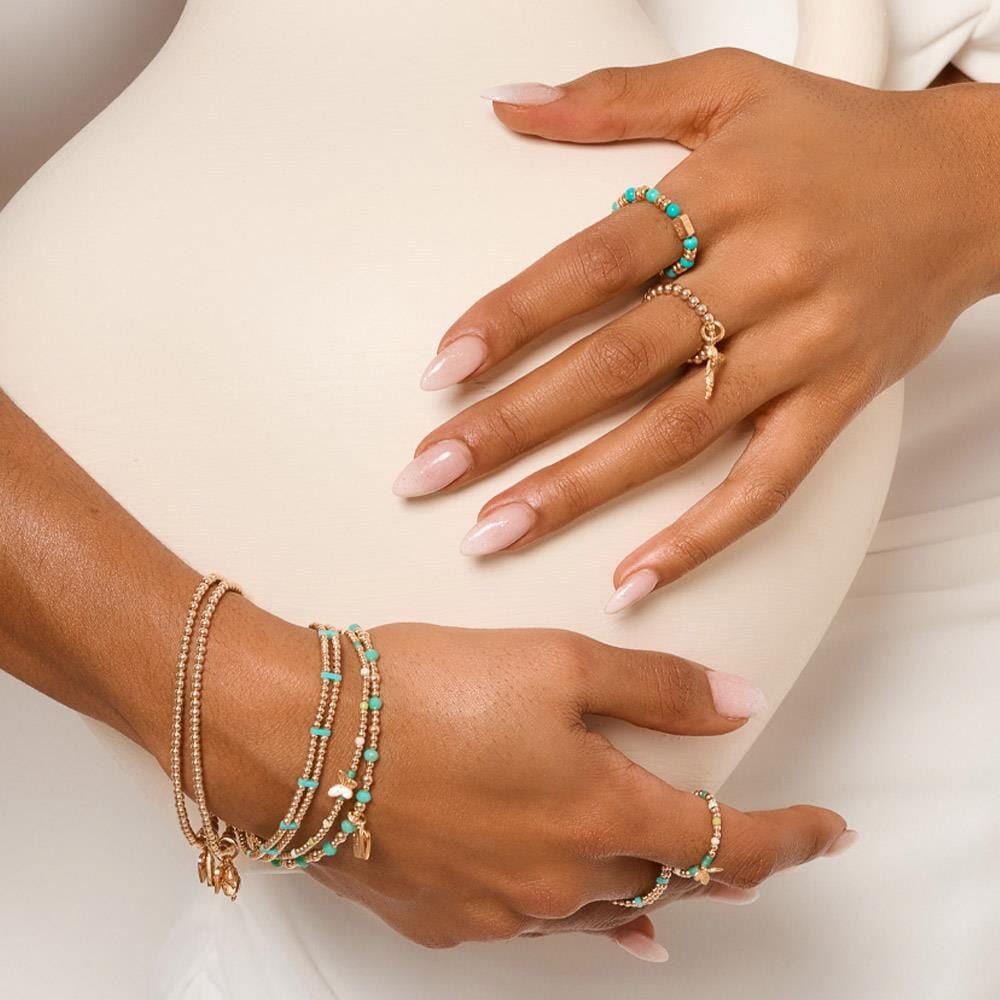 Papillon Gold Plated Bracelet - Turquoise