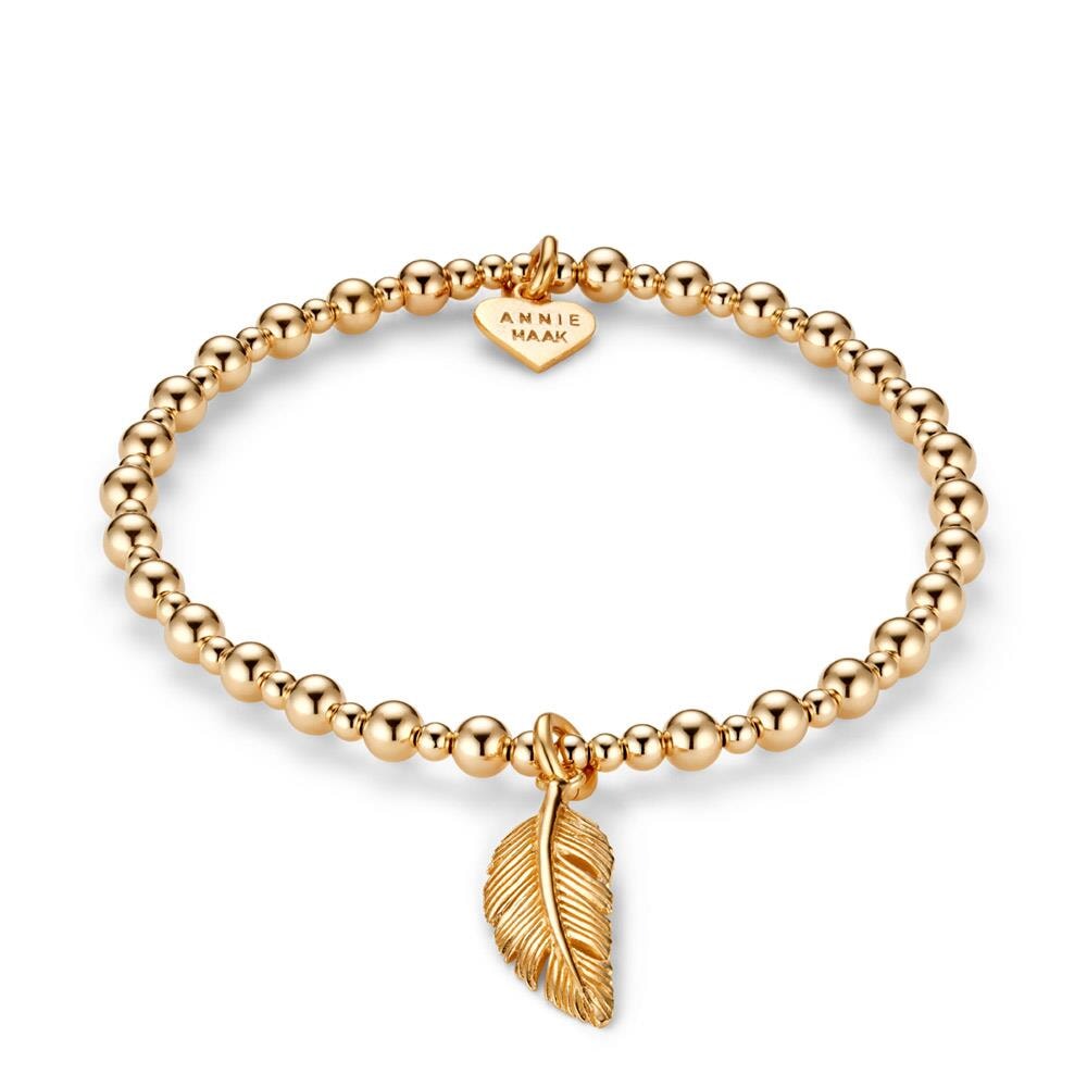 Mini Orchid Gold Plated Charm Bracelet Feather