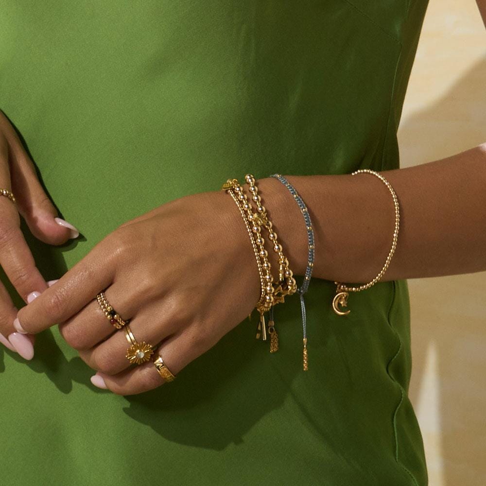Santeenie Gold Charm Bracelet - Moon and Star