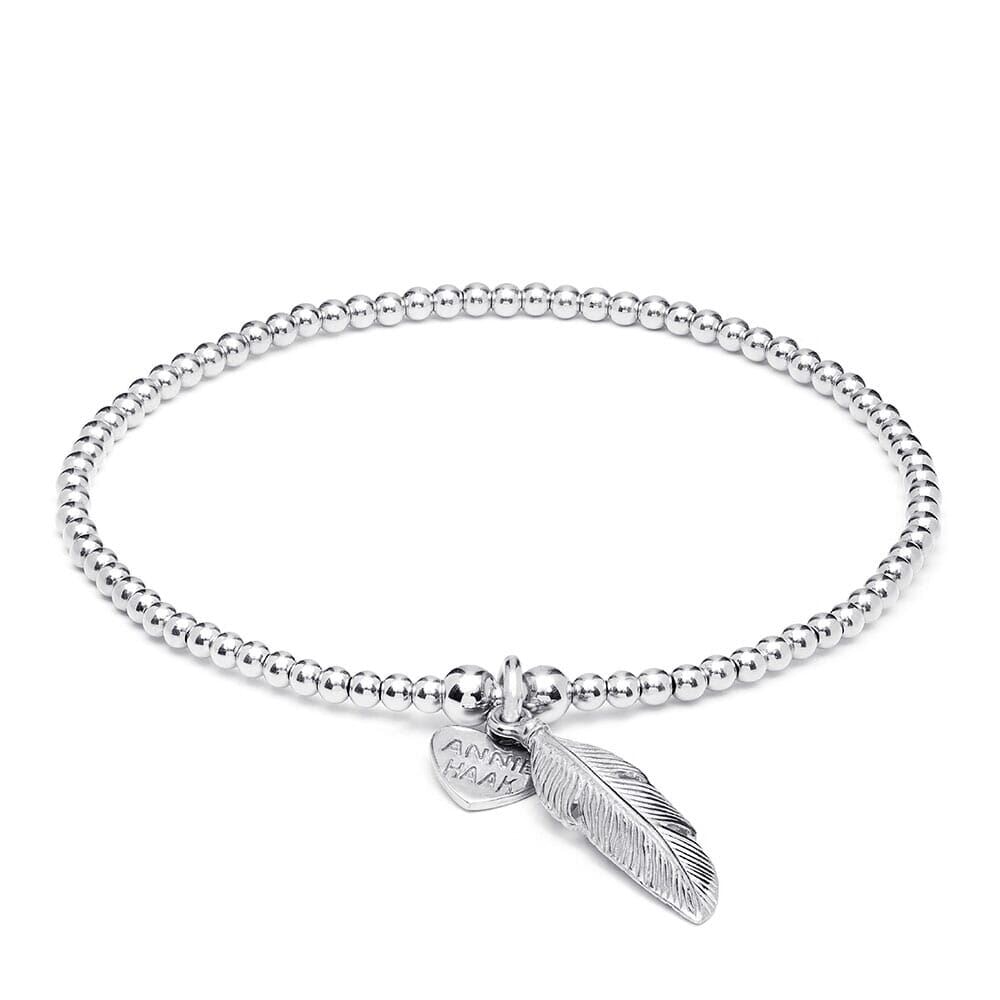 Sterling Silver Santeenie Charm Bracelet with a Feather Charm