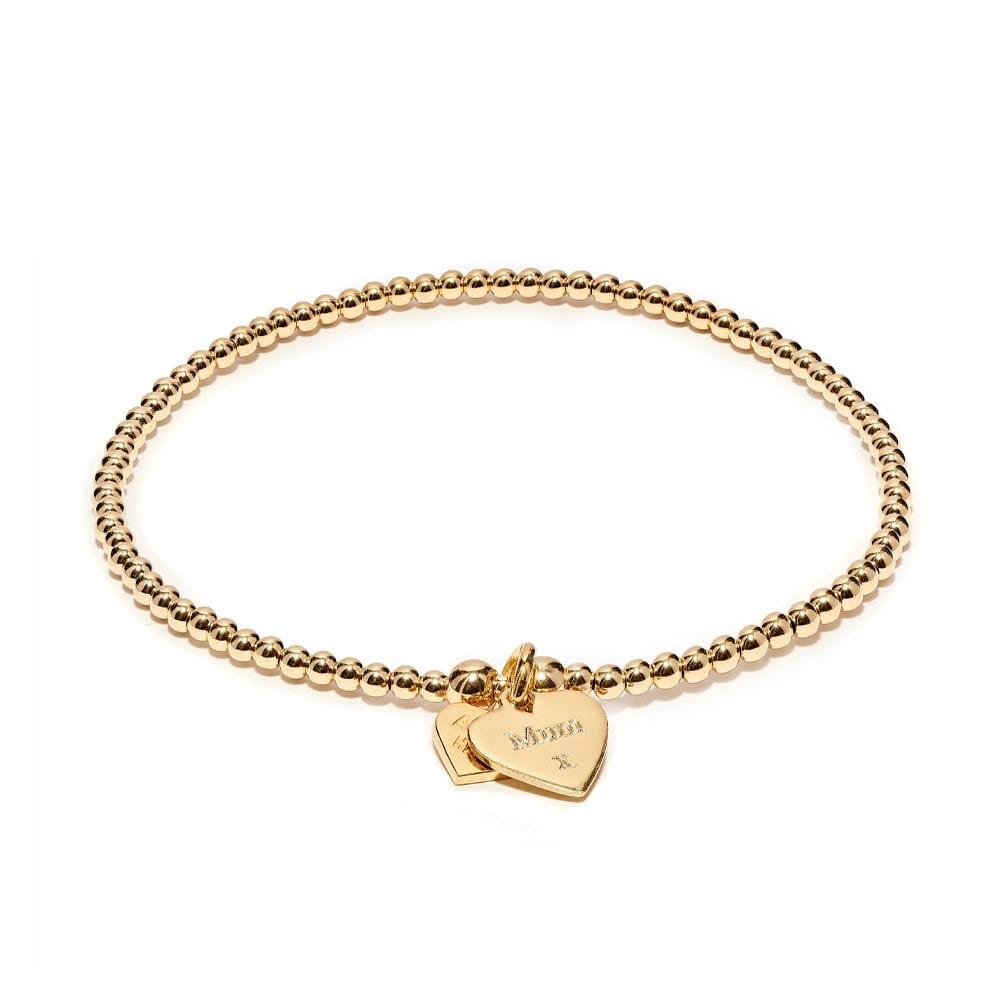 Santeenie Gold Plated Charm Bracelet - Flower & Mum
