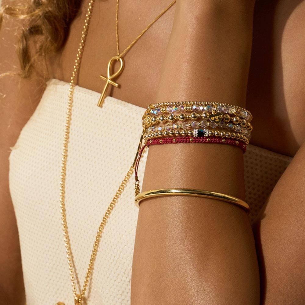Outlet Amigo Gold Plated Bracelet - Burgundy