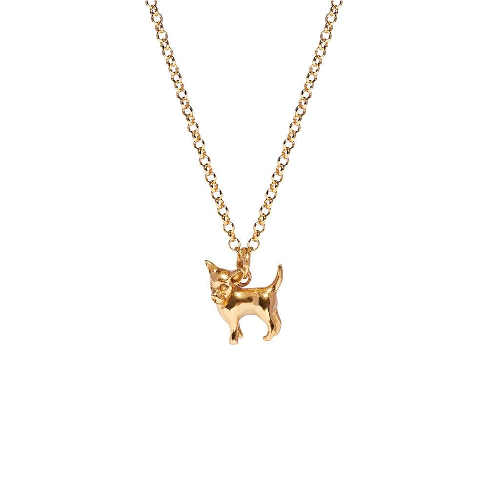 Outlet Chihuahua Dog Charm Gold Plated Necklace