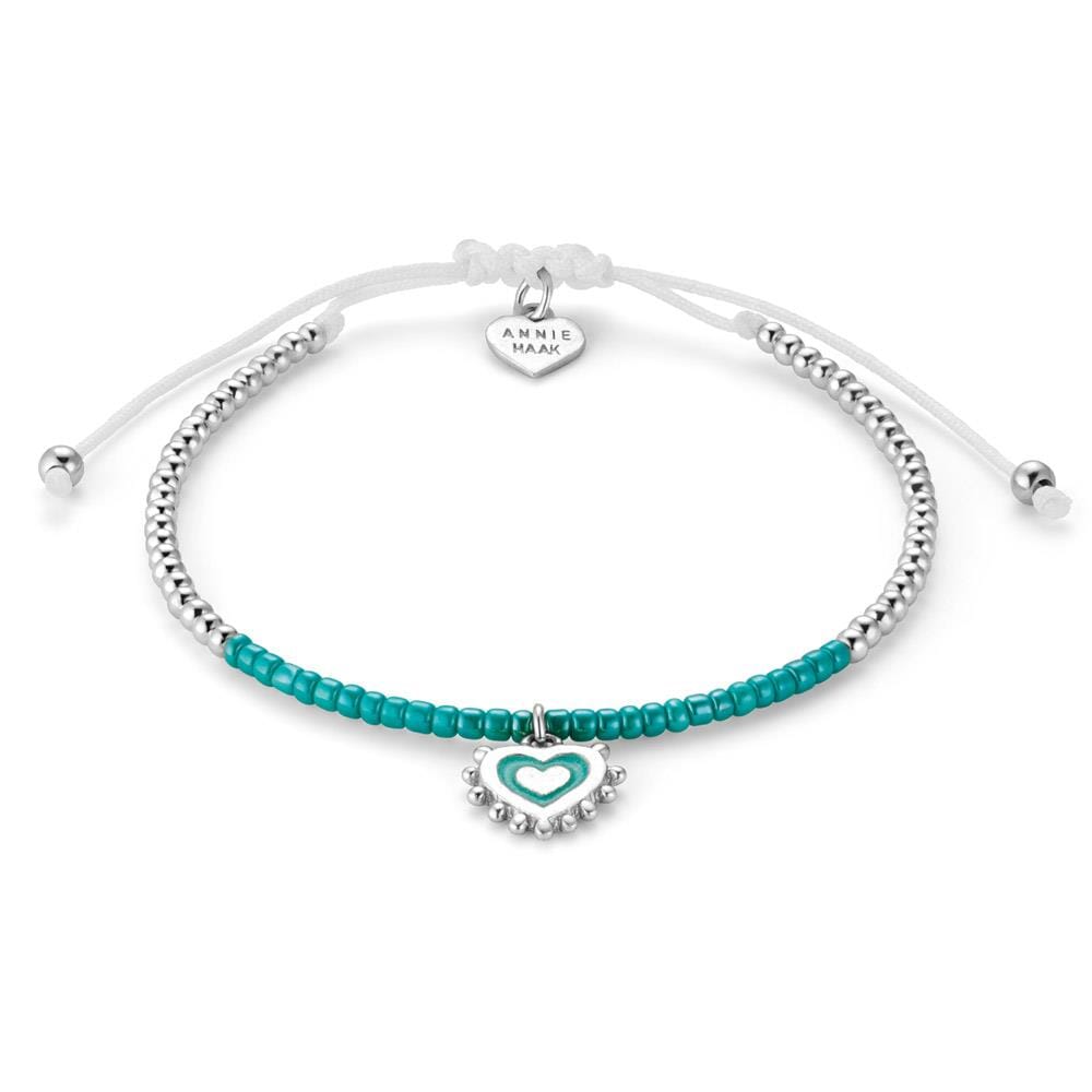 Outlet Enamel Heart Silver Friendship Bracelet - Choice of Colour