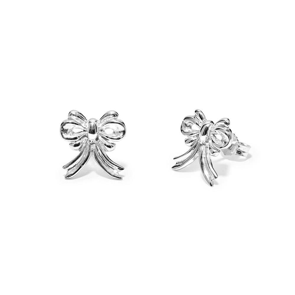 Victoria Bow Silver Earrings