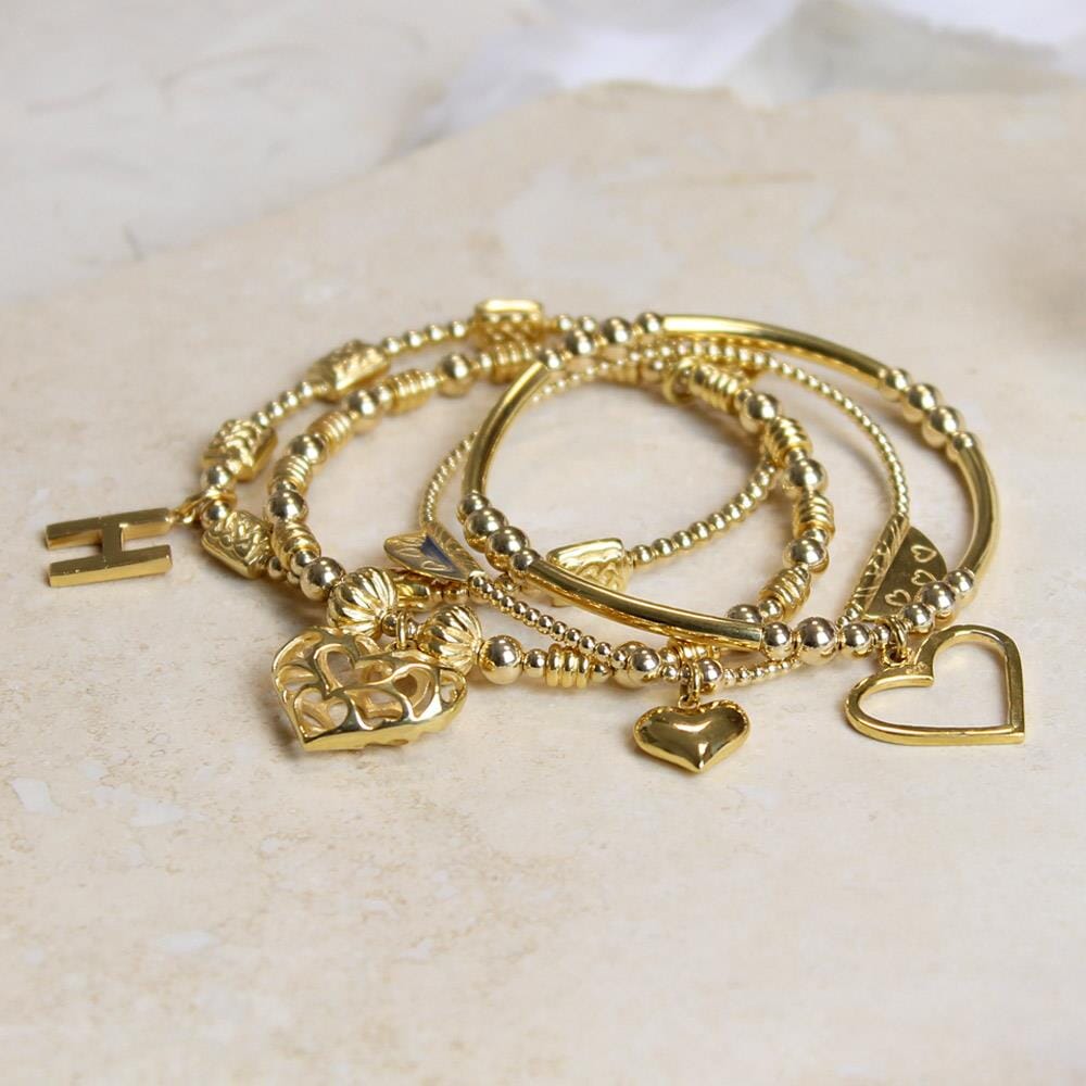 Inti Hearts Gold Plated  Stack