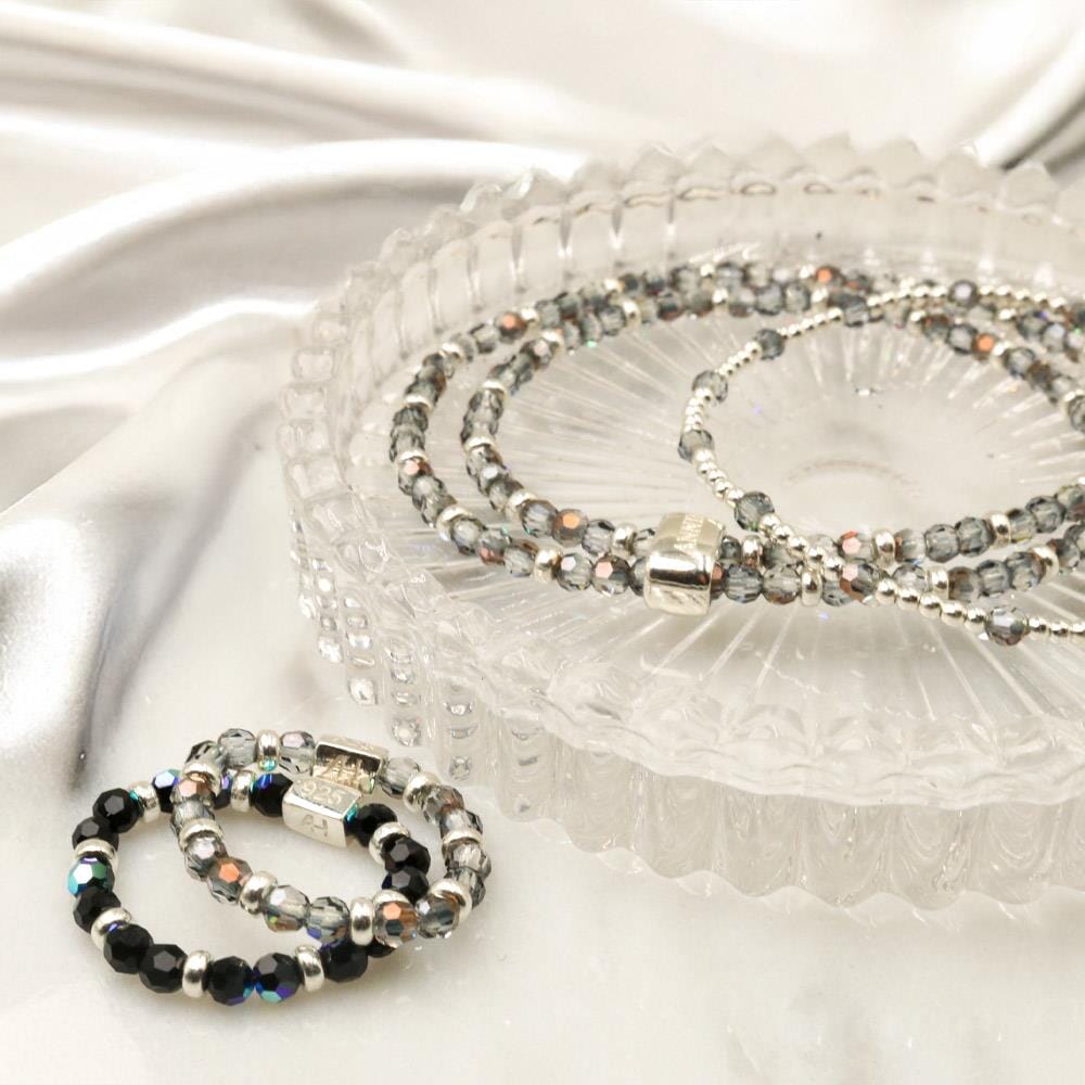 Looped Mini Blisski Silver Bracelet - Storm Crystal