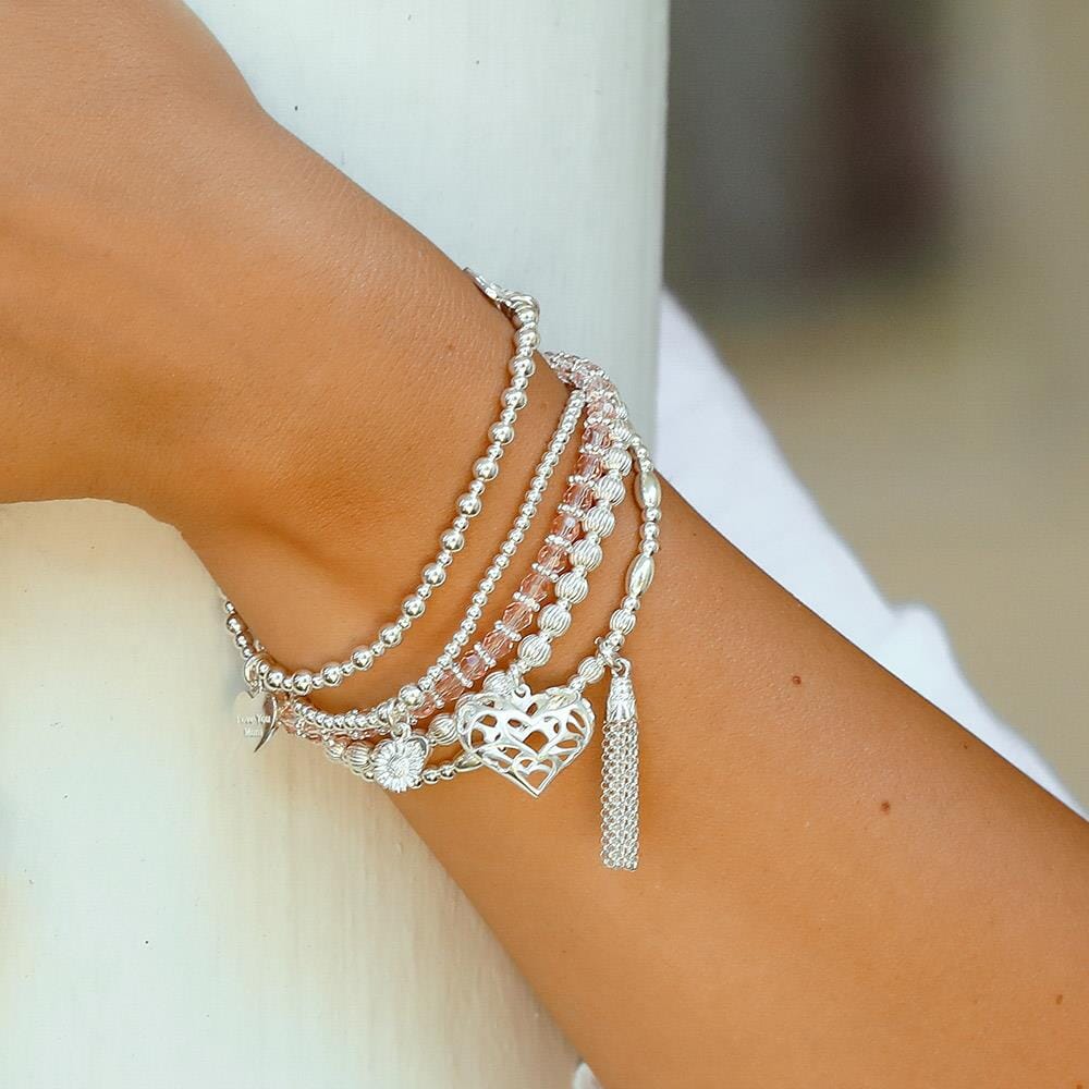 Lili Heart Silver Charm Bracelet