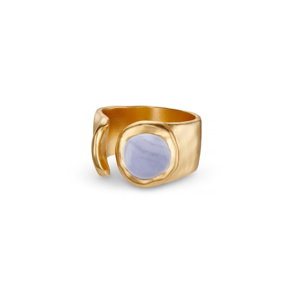 NU & MII Seville Gold Plated Ring - Blue Lace