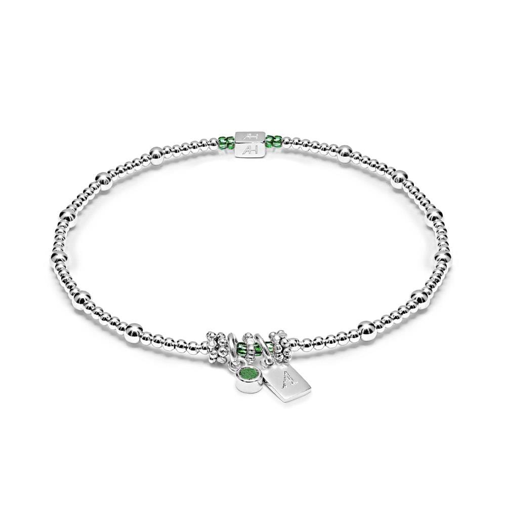 Personalised Zodiac Tag and Birthstone Silver Bracelet