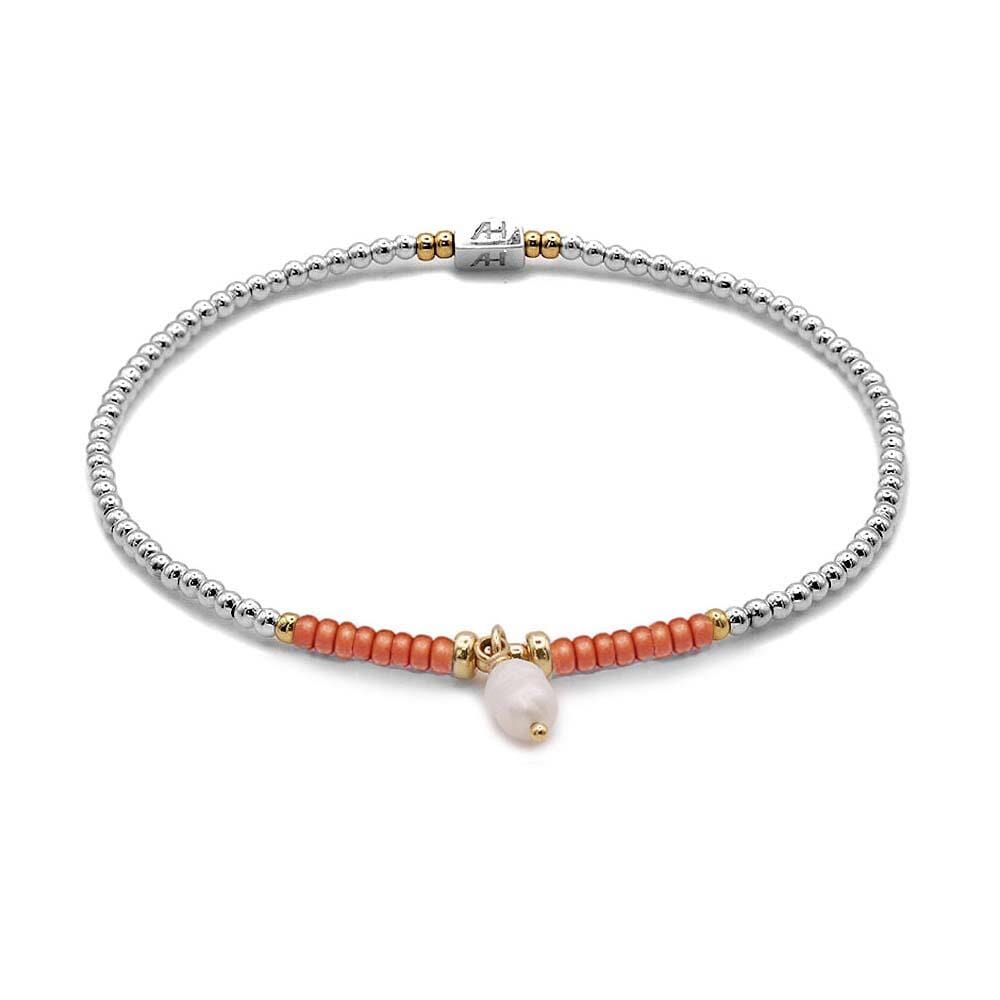 Maisie Mixed Metal Pearl Bracelet - Choice of Colour