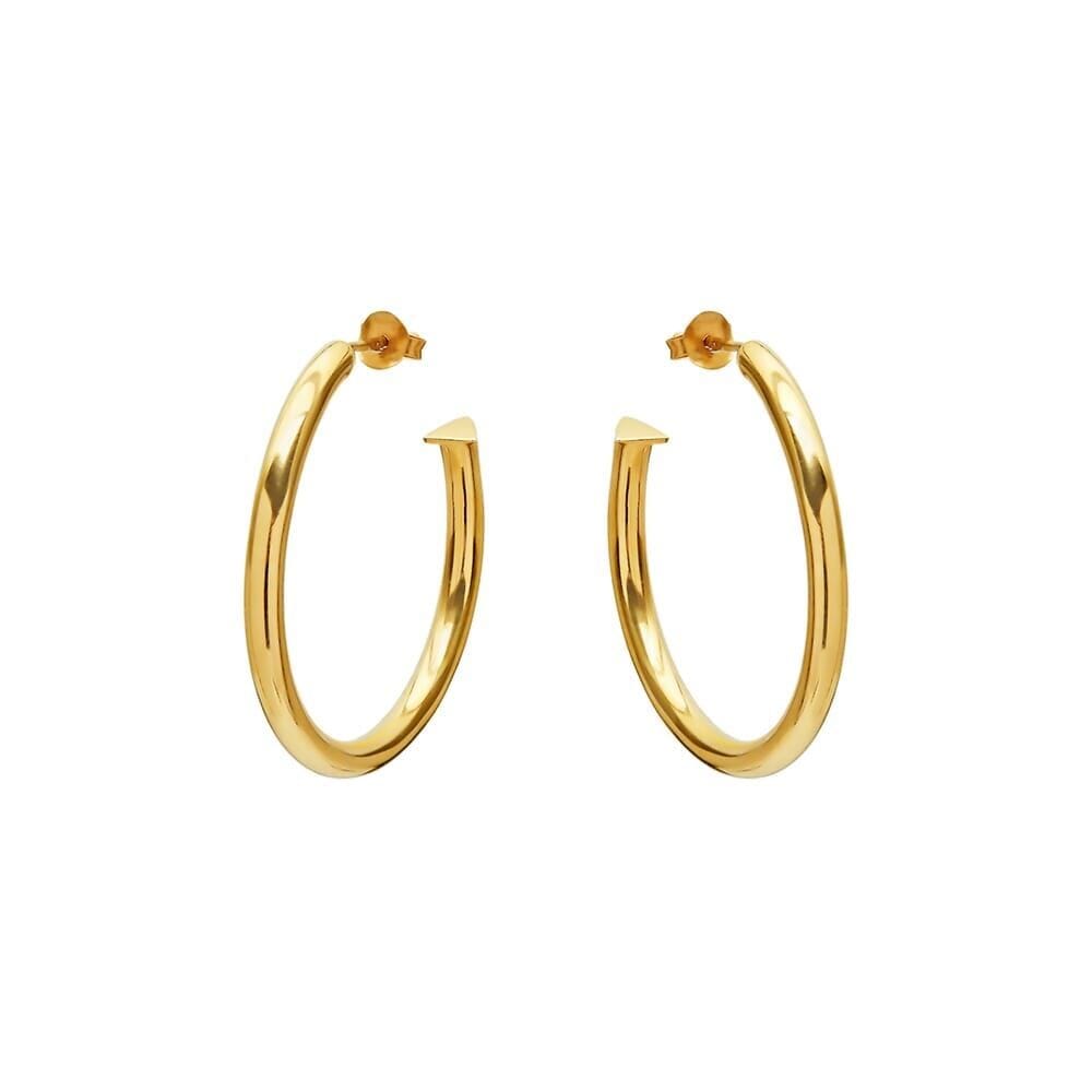 NU & MII Midi Hollow Hoops Gold Plated Earrings