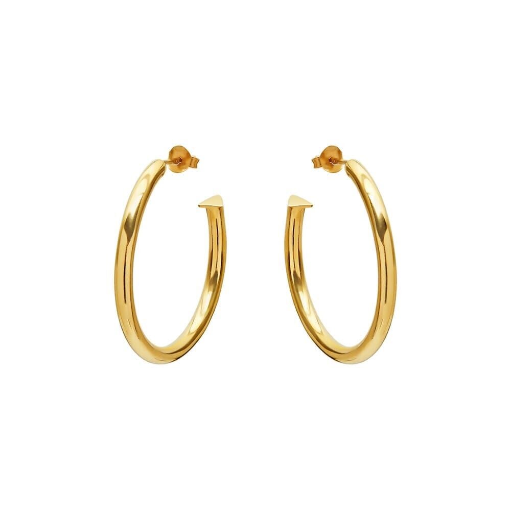 NU & MII Midi Hollow Hoops Gold Earrings