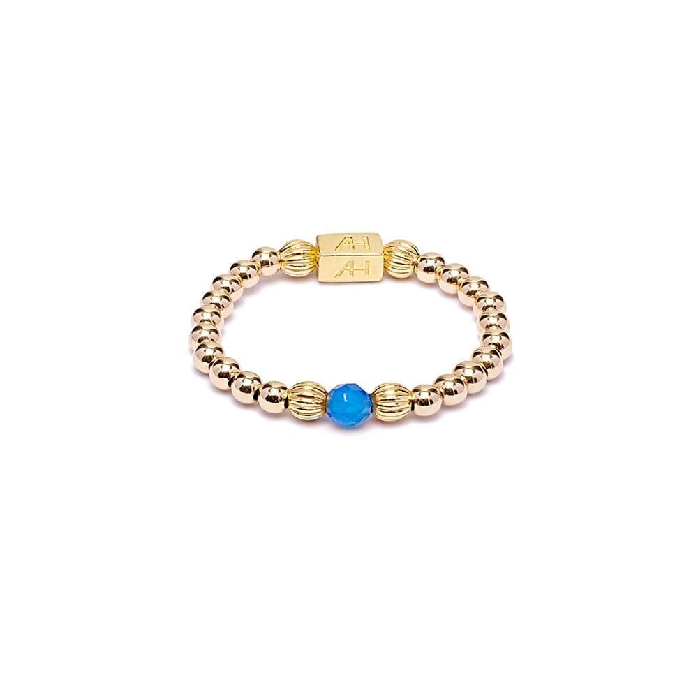 Aster Gold Ring - Blue Agate
