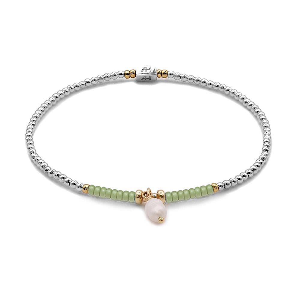Maisie Mixed Metal Pearl Bracelet - Choice of Colour