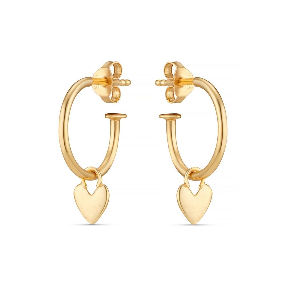 Weeny Heart Gold Plated Hoop Earrings