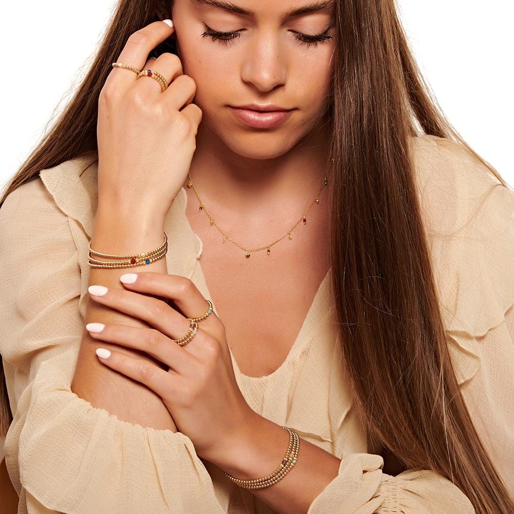 Aster Gold Bracelet - Blue Agate