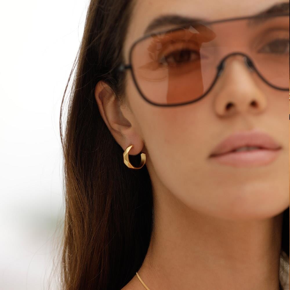 NU & MII Grace Gold Plated Hoop Earrings