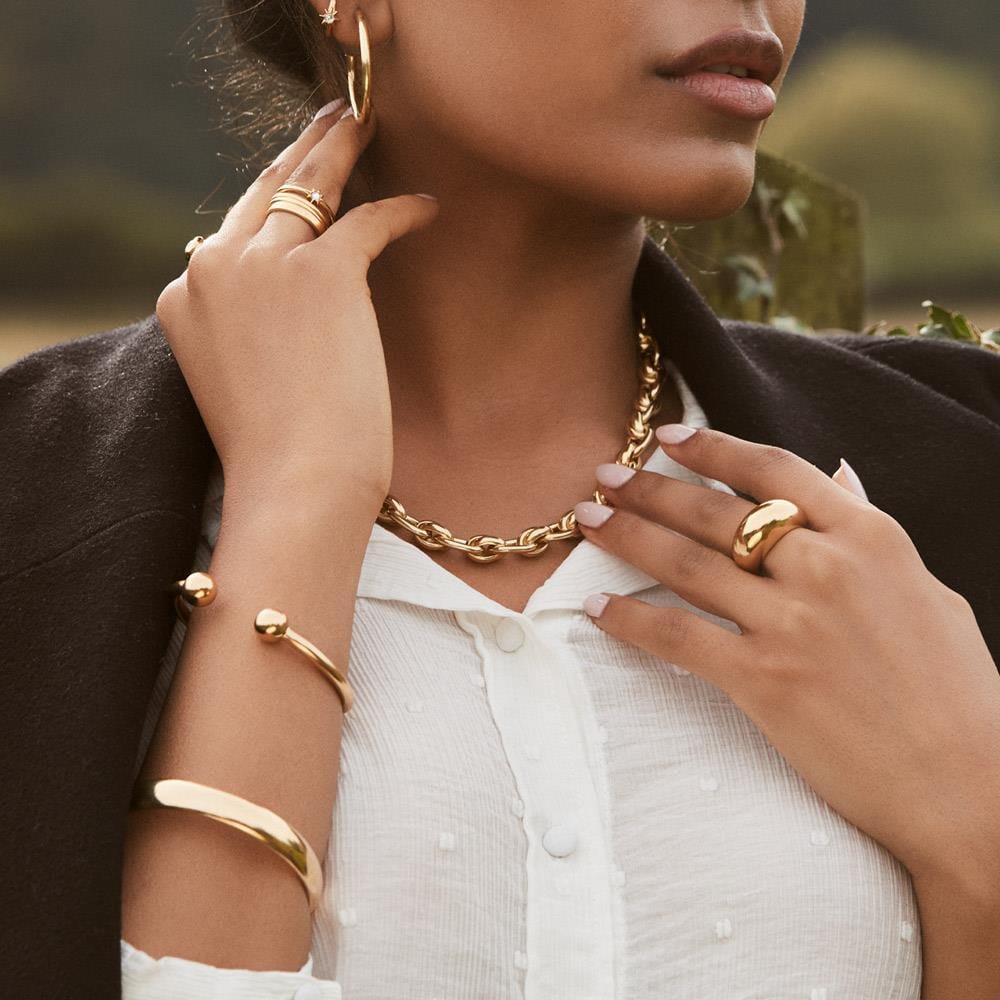 NU & MII Geo Gold Plated Cuff