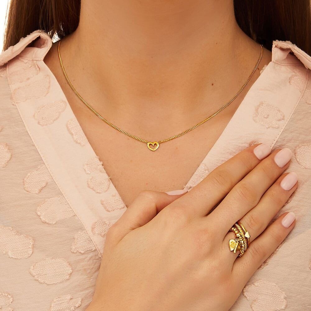 Open Heart Gold Plated Necklace