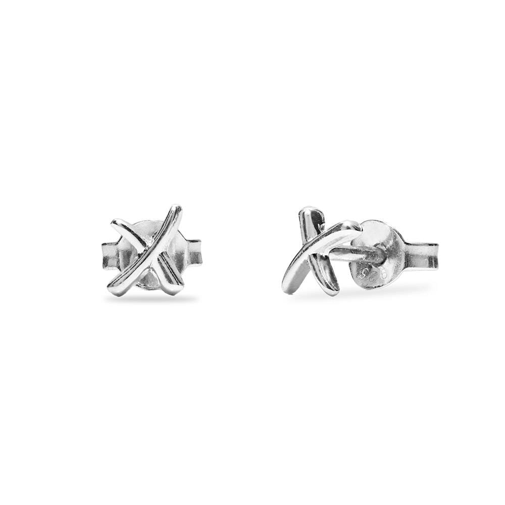 Kiss Silver Stud Earrings