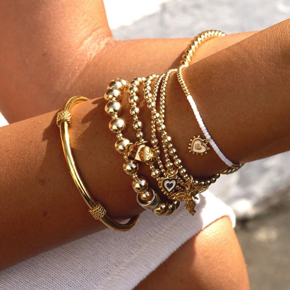 Santeenie Gold Plated Charm Bracelet - Sparkle Heart