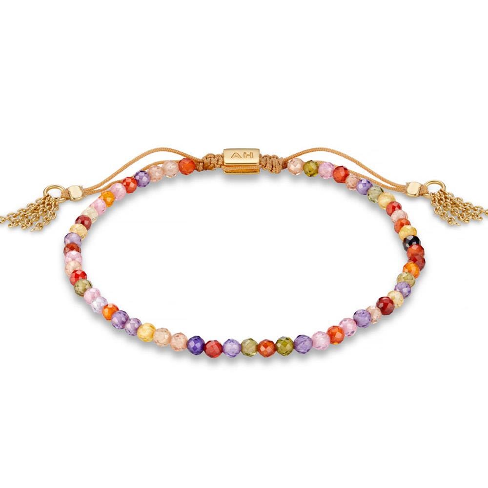 Image of Multi Coloured Crystal Gold Plated Friendship Bracelet