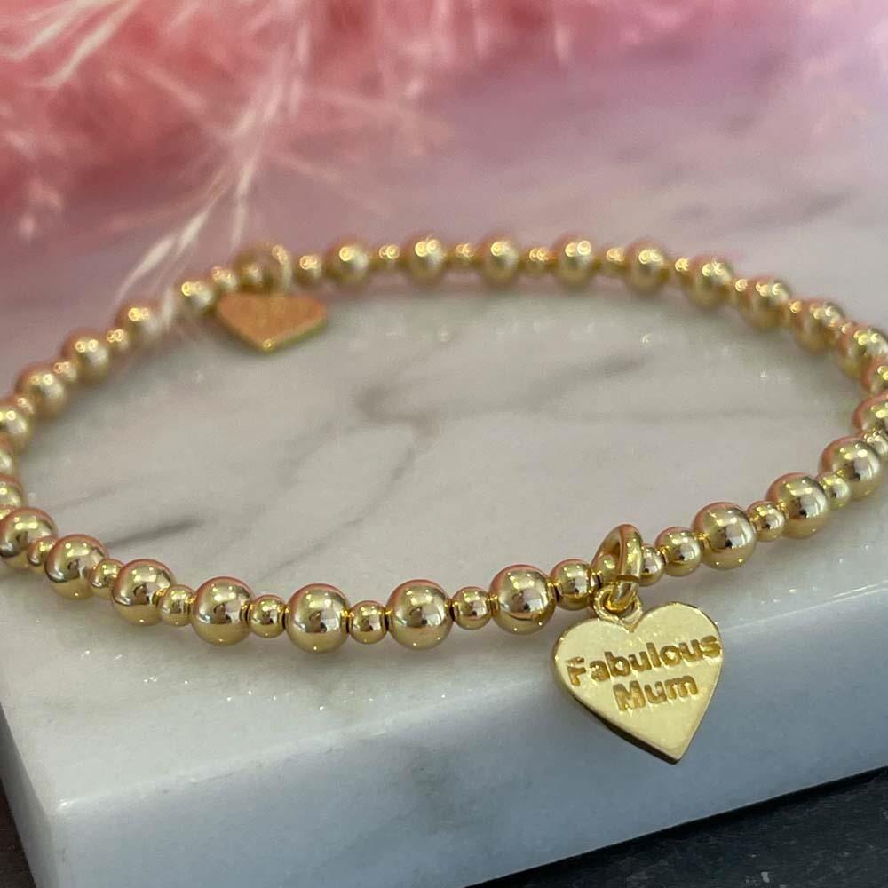 Mini Orchid Gold Charm Bracelet - Fabulous Mum