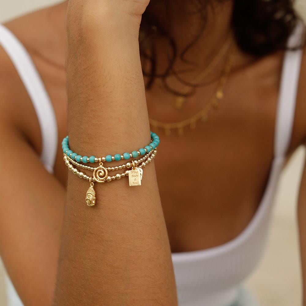 Santeenie Gold Charm Bracelet - Mind, Body & Soul