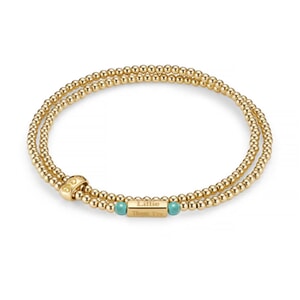 Phoebe Looped Personalised Gold Plated Bracelet - Turquoise
