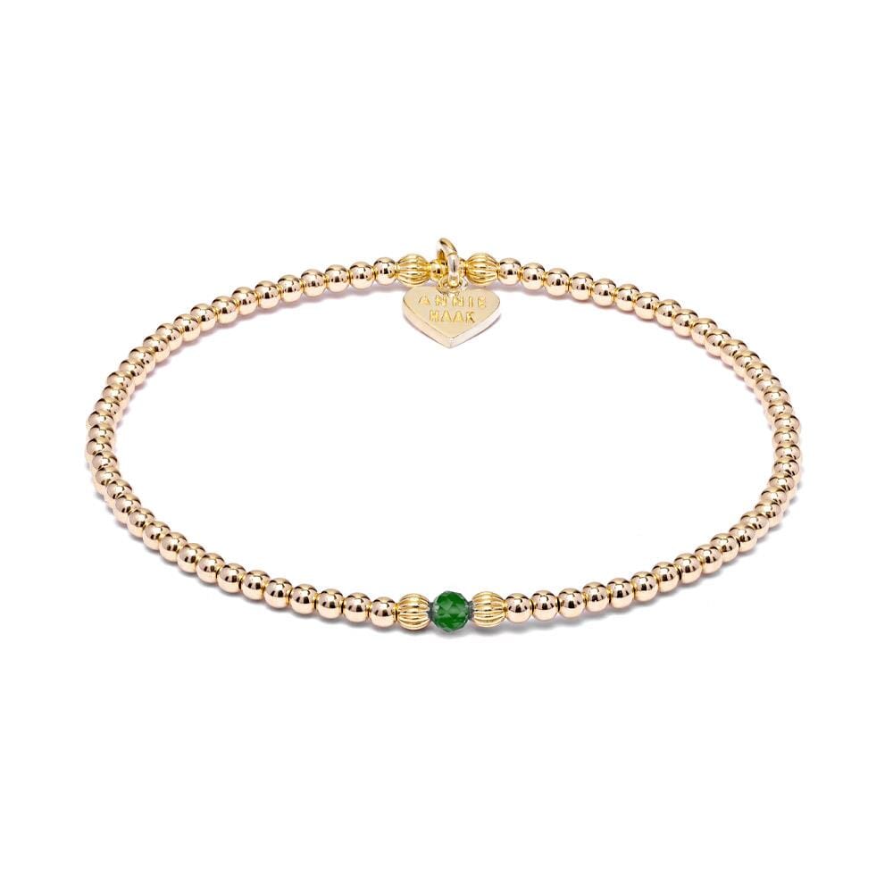 Aster Gold Plated Bracelet - Emerald Green