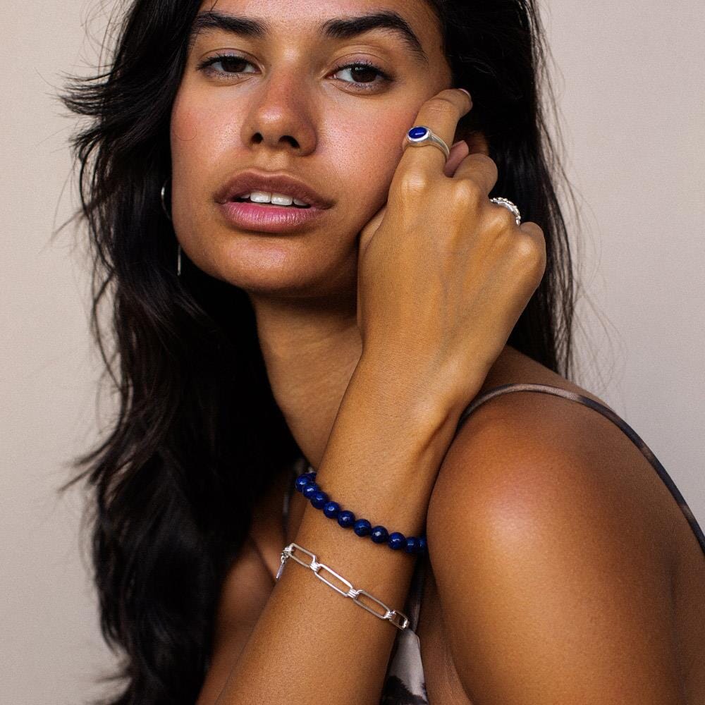 Outlet NU & MII Santorini Lapis Silver Bracelet