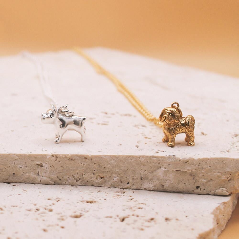 Outlet Maltese Cross Dog Charm Silver Necklace