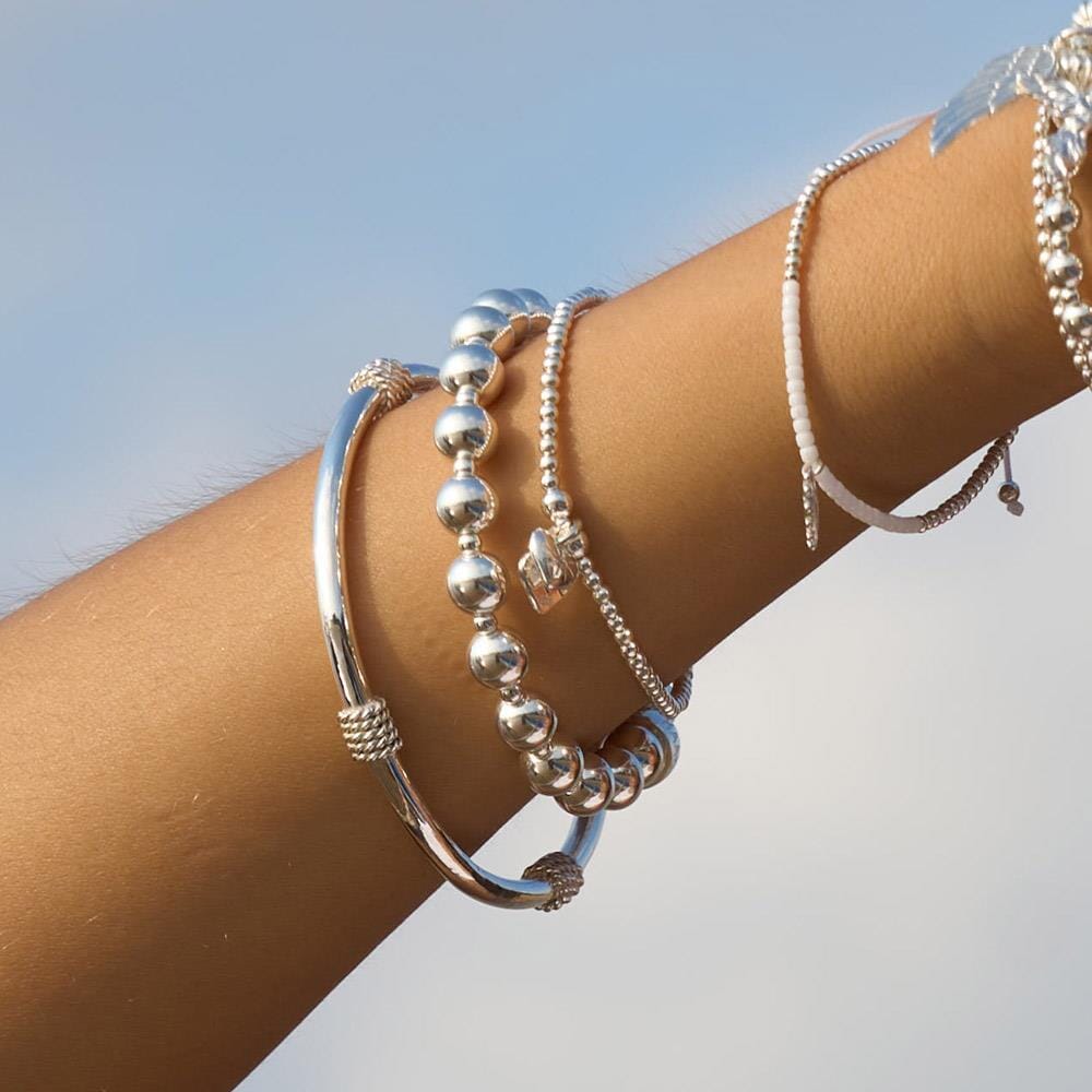 Santeenie Silver Charm Bracelet - Sparkle Heart