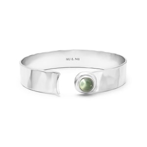 NU & MII Seville Silver Bangle - Green Phrenite