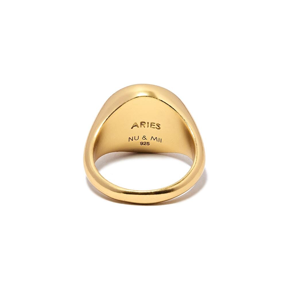 NU & MII Zodiac Signet Gold Ring