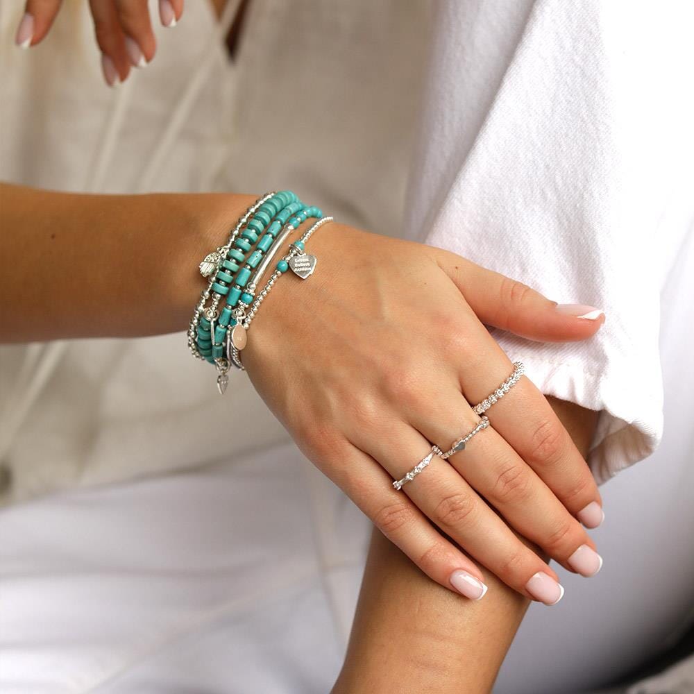 Mini Orchid Silver Charm Bracelet - Fatima Hand