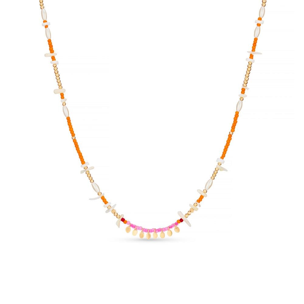 Shangri-La Gold Plated Necklace - Orange