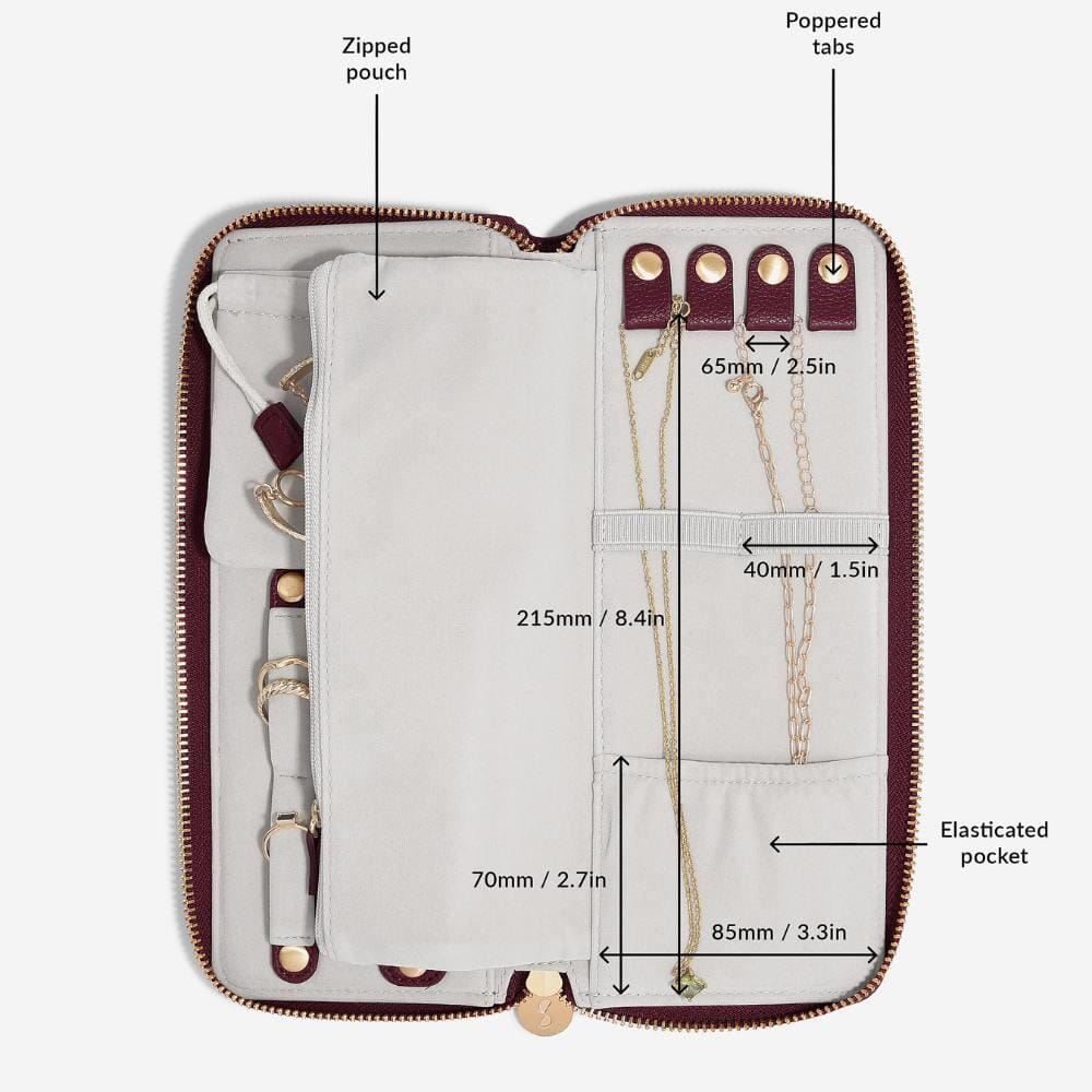 Stackers Jewellery Roll – Burgundy