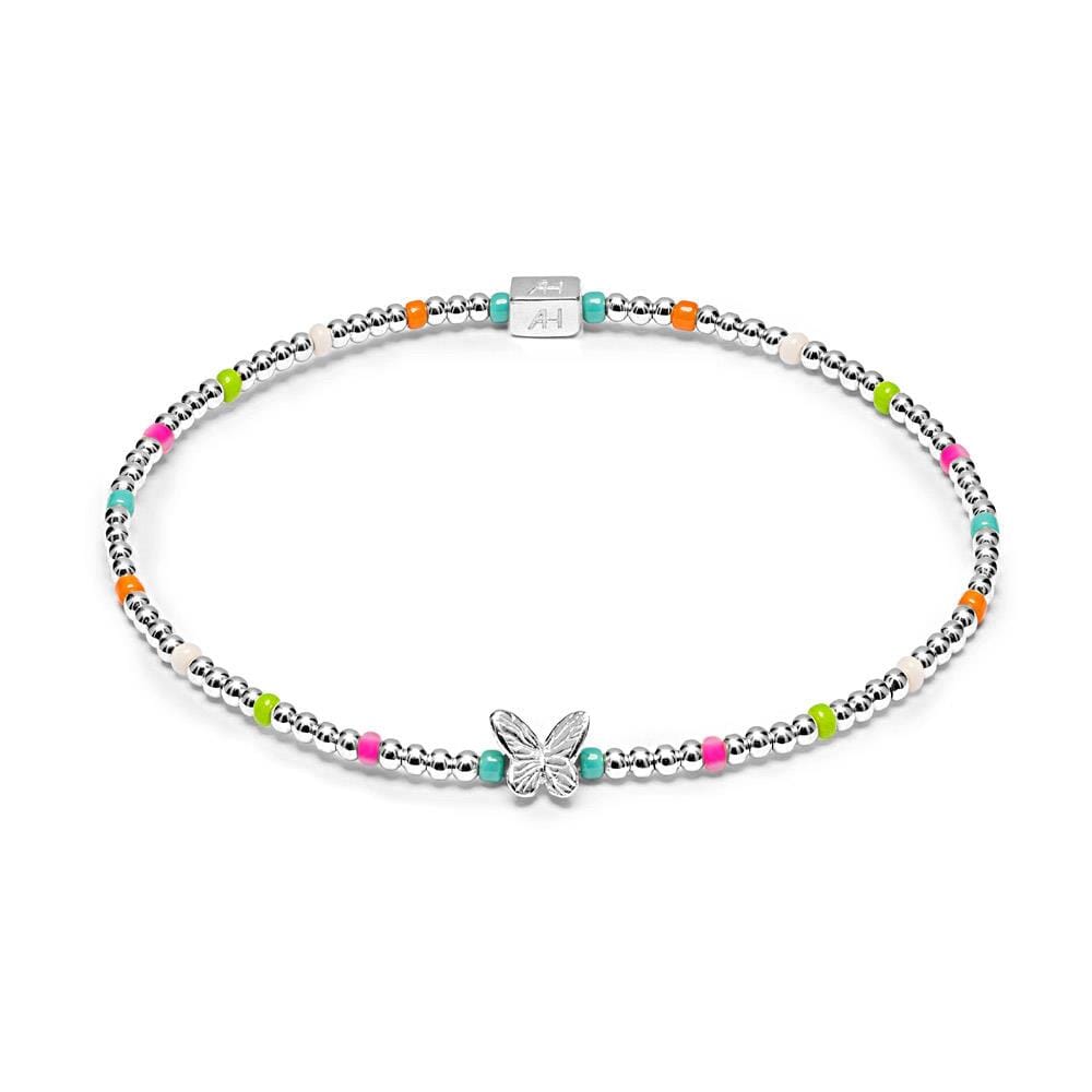 Papillon Silver Bracelet - Neon Hues
