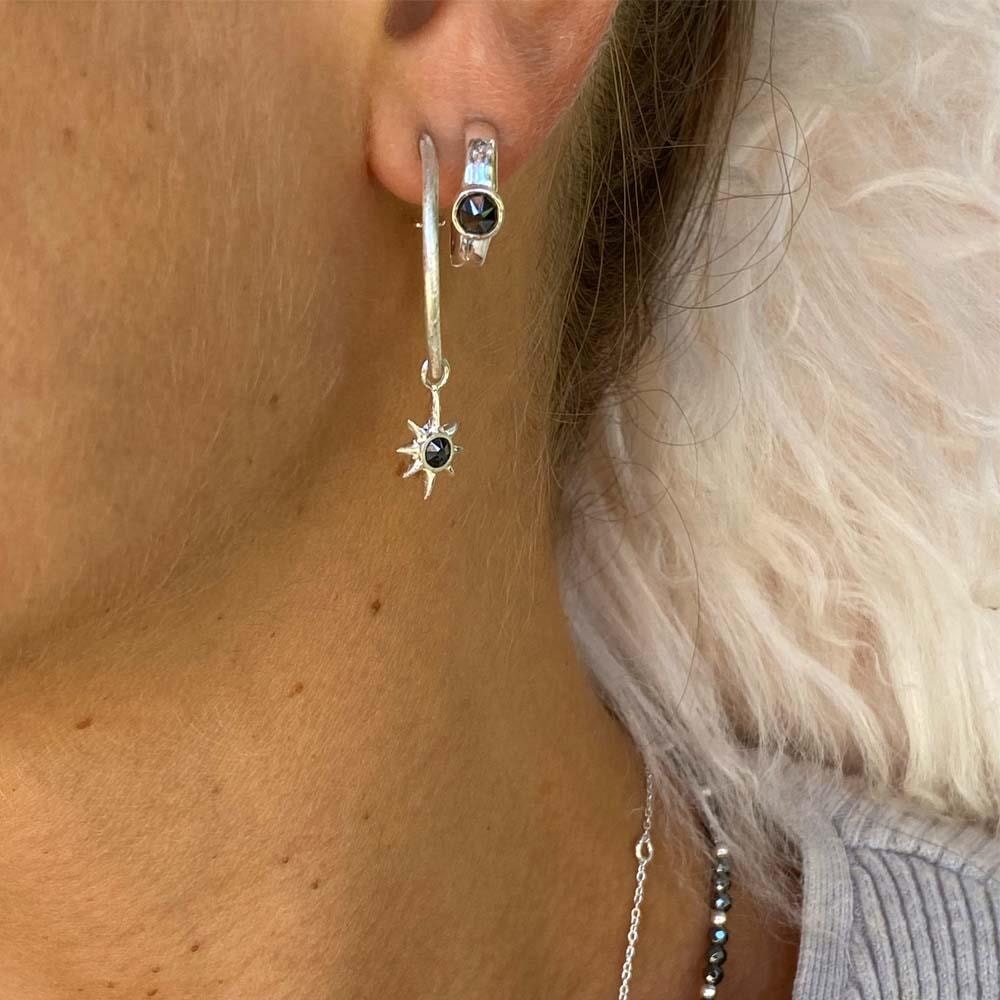 Outlet Cosmic Silver Hoop Earrings