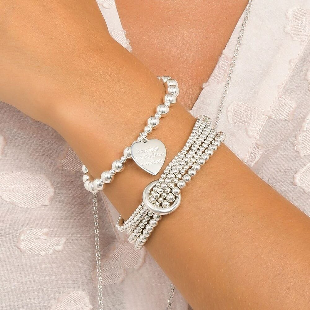 Orchid Silver Charm Bracelet - Live Well, Laugh Often